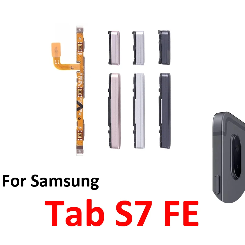 For Samsung Galaxy Tab S7 FE T730 T733 T735 T736 Tablet Phone Power Volume Button On Off Up Down Key Internal Flex Cable Parts