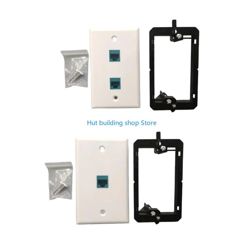 T21C Ethernet Wall Plate Pass Through Outlet Panel Low Voltages Mounting Bracket