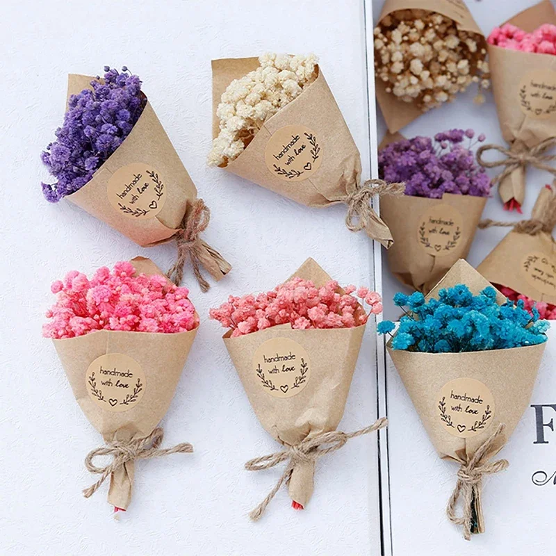 Ramo de flores secas naturales DIY, Mini ramo de estrellas completas, flores secas, ramos de flores eternas, regalos para invitados de boda