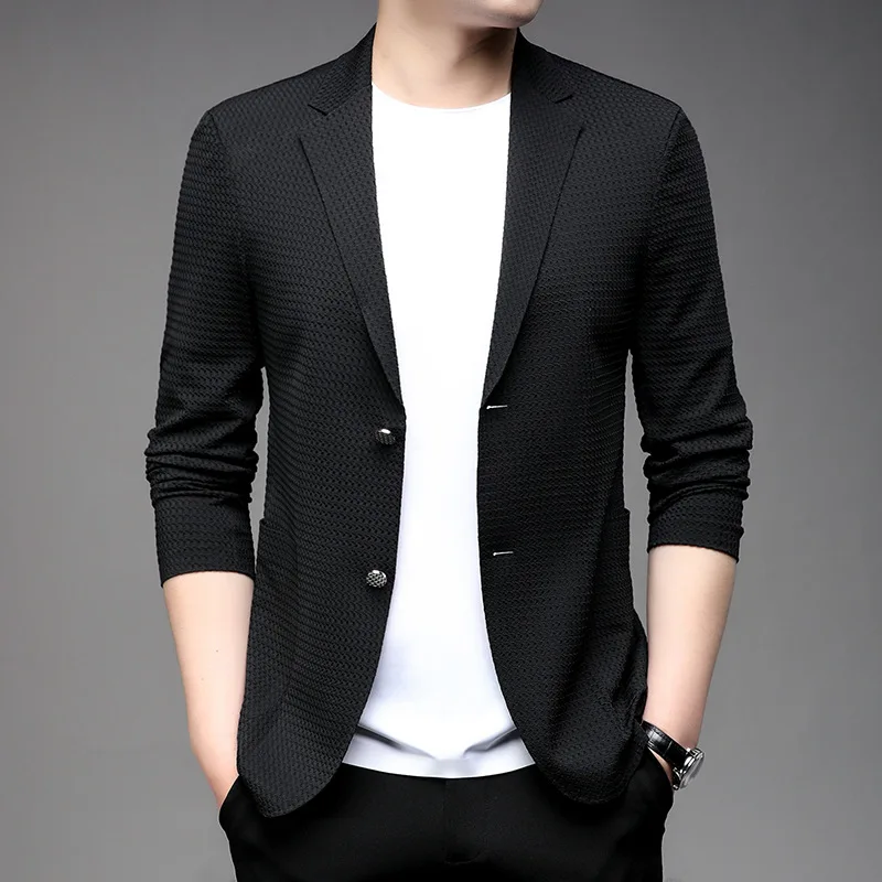 F1017 new men\'s spring and autumn business fashion tops casual groom suit dress