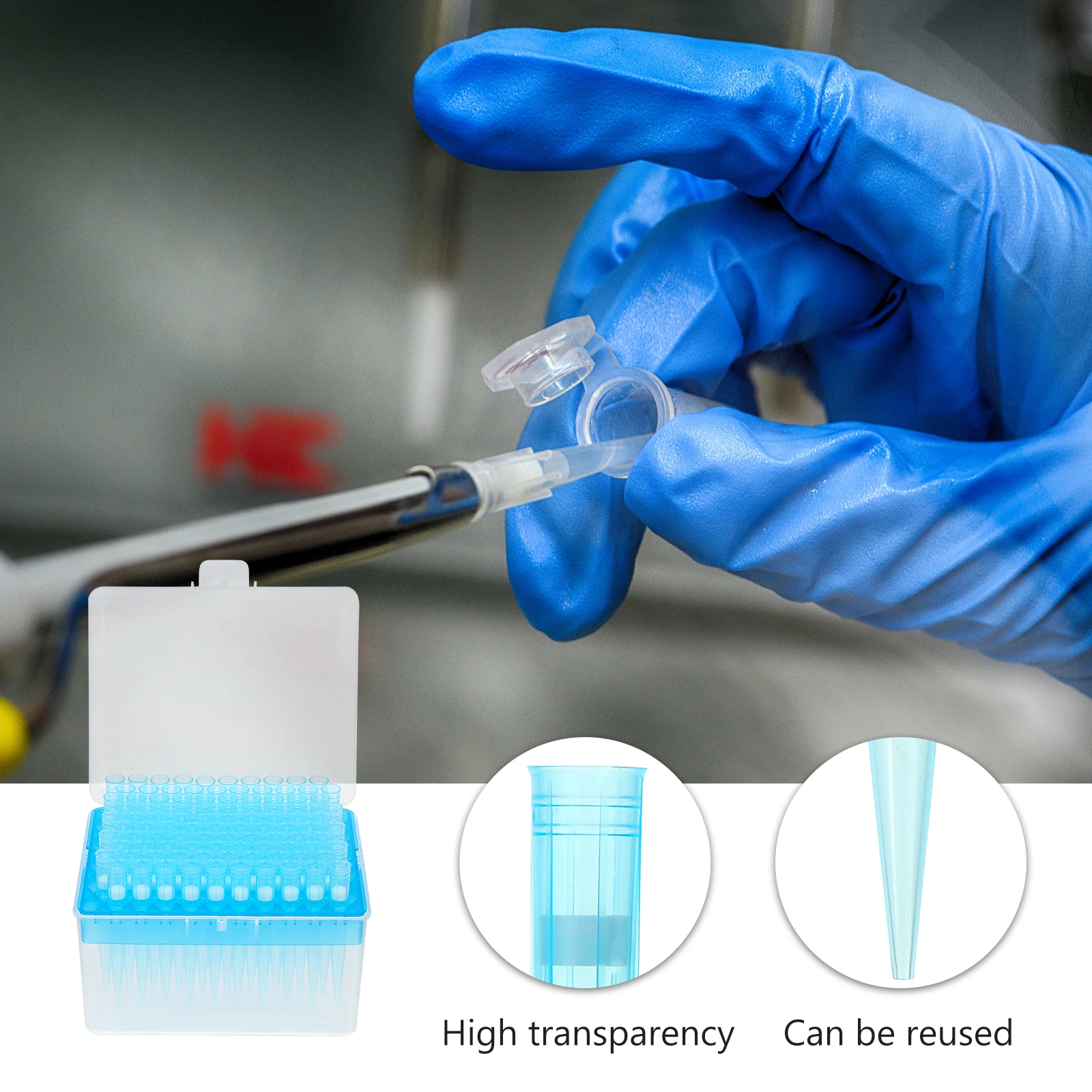 

100pcs Disposable Filter Pipette Tips Plastic Lengthened 1Ml High Transparency Ergonomic Design Laboratory Scientific Experiment