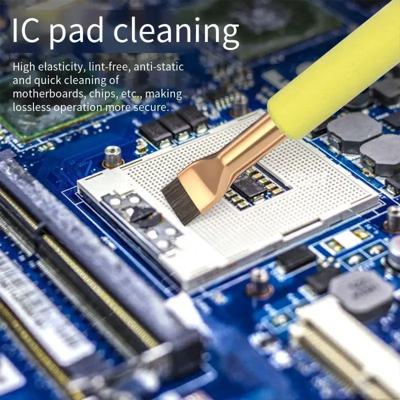 Imagem -02 - Escova Muti-purpose para Motherboards Superfino ic Chip Pcb Glue Removing Ferramenta de Limpeza Aço Remoção de Cola Pcs por Pacote