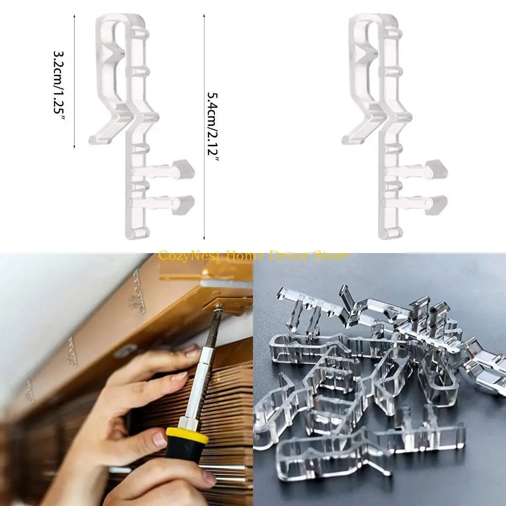 

92MF 20Pcs Trim Clips Blind Fixing Clips Blinds Positioning Clips Transparent Blinds Accessories Plastic Hidden Curtain Clips