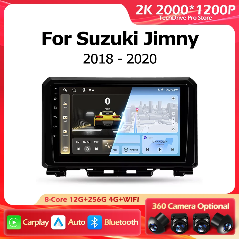 

Автомобильный радиоприемник Android 16, беспроводной Carplay для Suzuki Jimny JB64 JB74 2018 2019 2020, навигация, GPS, автоэкран, 5GWifi, без 2din DVD