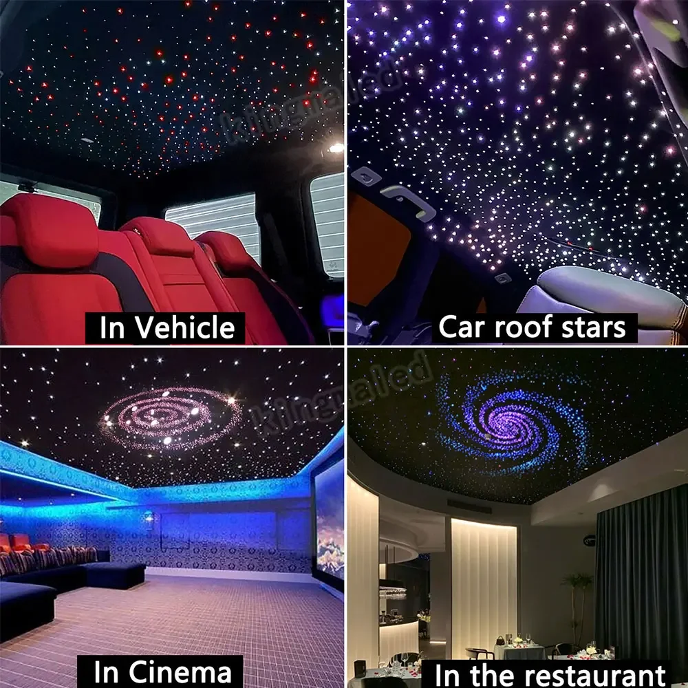 Imagem -06 - Starry Sky Car Telhado Estrela Luz de Teto Lâmpada de Fibra Óptica Rgbw App Control Ambient Decor