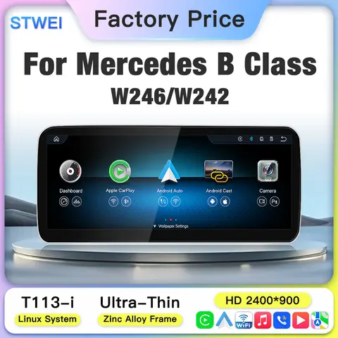 10.25 12.8inch Linux Touch Screen Car Stereo Wieless CarPlay Android Auto GPS Radio For Mercedes Benz B Class W246 W242 NTG5.0