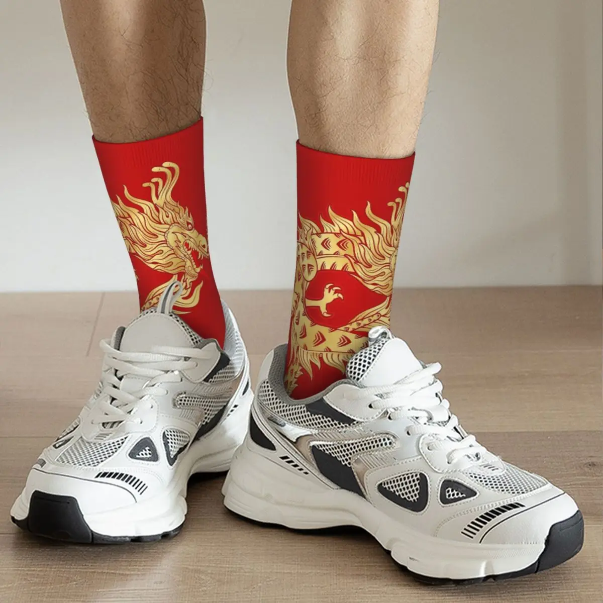 Non brand,pattern Chinese Dragon cosy Unisex Socks Windproof Interesting Four Seasons Socks