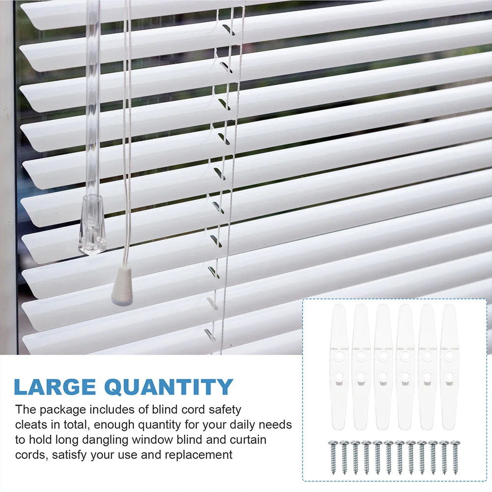6 قطعة الحبل العمياء المرابط البلاستيك الشفاف نافذة أعمى حبل المنظمون سلامة الطفل الحبل يلتف لديكور المنزل مكتب #5