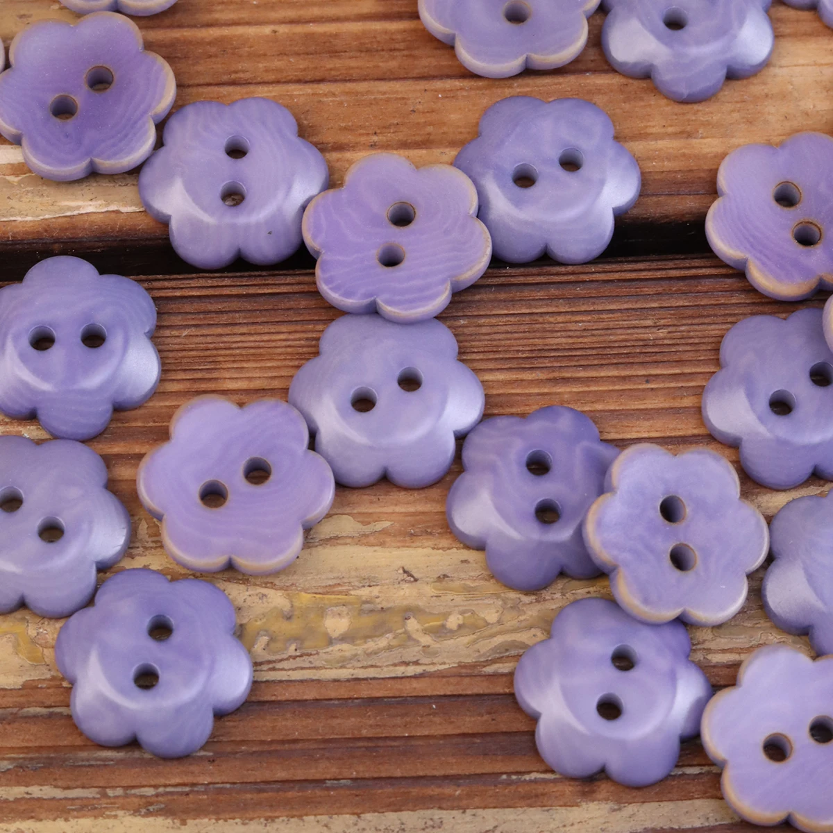 6pcs Cutie Flower Corozo Buttons For Kids Clothing Knitting Supplies Sewing Accessories Irregular White Purple Small Buttons