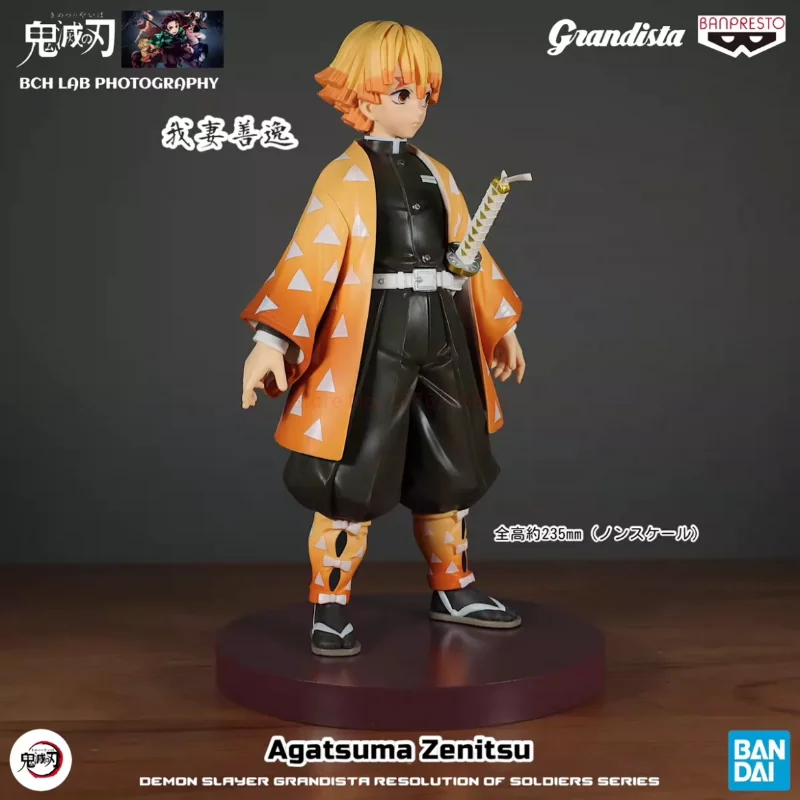 Bandai Genuine Banpresto Demon Slayer Anime Figure Grandista Agatsuma Zenitsu Action Toys Collectible Model Toy Boys Girls Gift