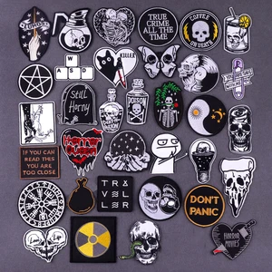 Gestickte Flecken für Kleidung, Punk-Magie, Bügeleisen, Thermo-Audit, Hippie, Rock, Reiter, Nähen 8 Hauptverkauf Motard Stickerei - №1