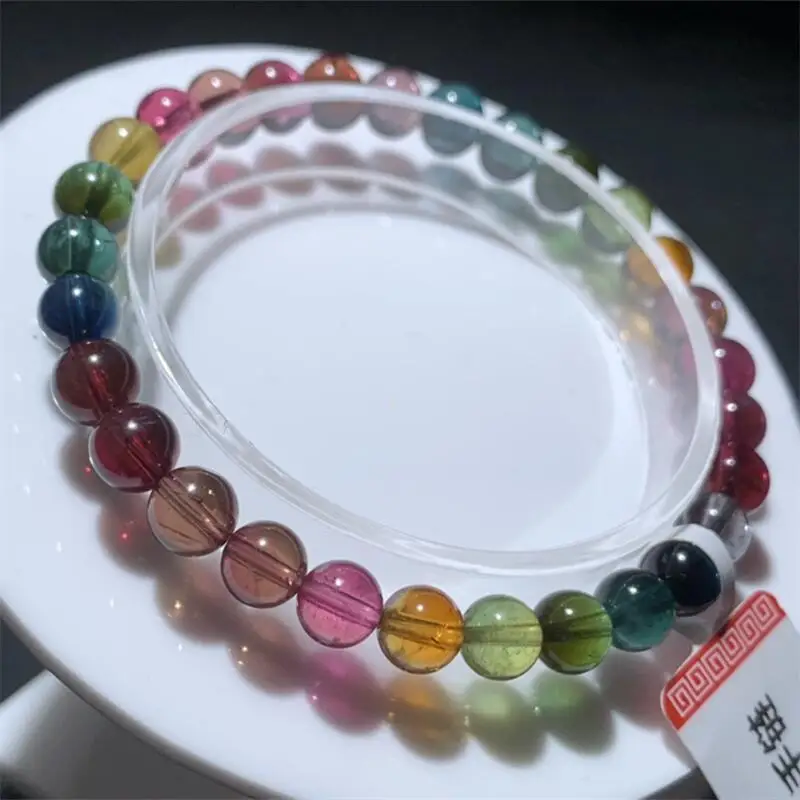 6MM Natural Tourmaline Bracelet Reiki Healing Fengshui Stone Fashion Jewelry For Women Holiday Gift 1PCS