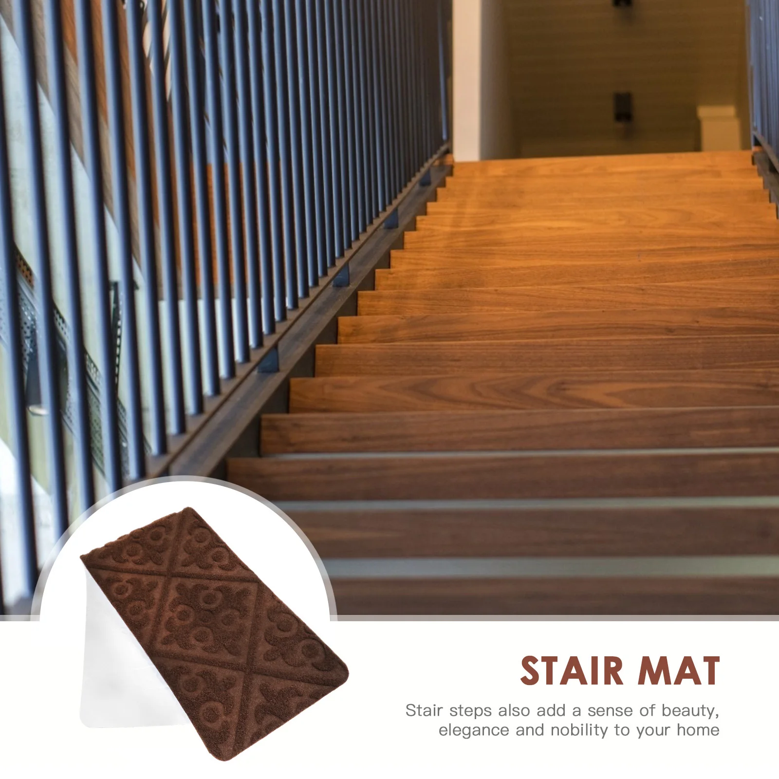

2pcs Self-Adhesive Stair Treads Non-Slip Washable Step Mats For Wood Stairs Anti-Skid Stair Carpet Building Tool Treads Mat