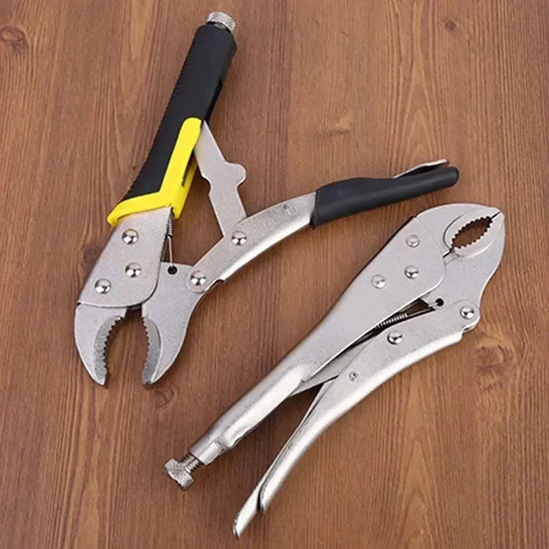 10 Inch Carbon Steel Welding Tool Adjustable Straight Jaw C Clamp Long Nose Locking Pliers Multifunctional Clamping Tools