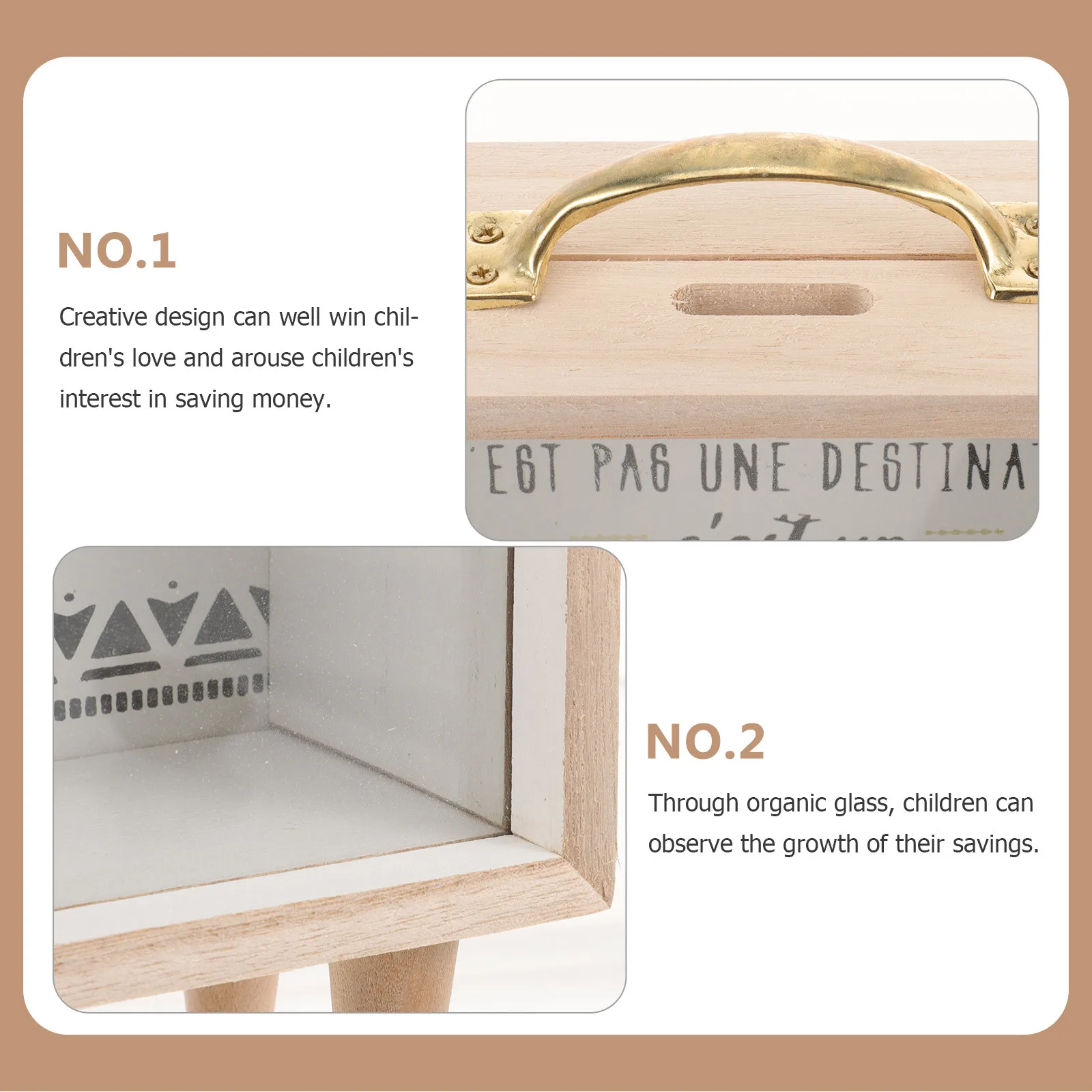 

Wooden Piggy Bank For Kids Cute Saving Money Box Coin Holder Storage Decor Kids Piggy Banks Durable Wood Material Bedroom