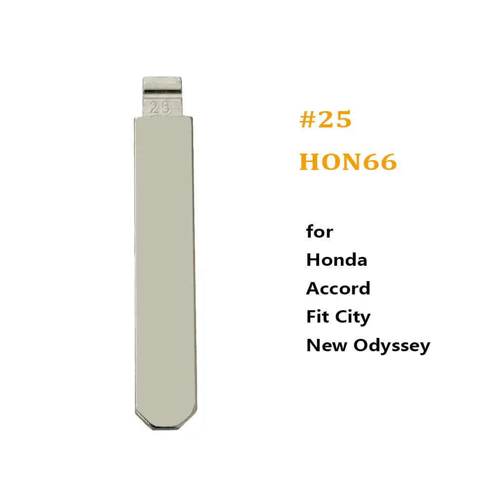 

10pcs 25# HON66 HON66FH Uncut Key Blade Blanks for Accord Fit City New Odyssey KD Remote Key Blade for KD Keydiy Xhorse Remotes