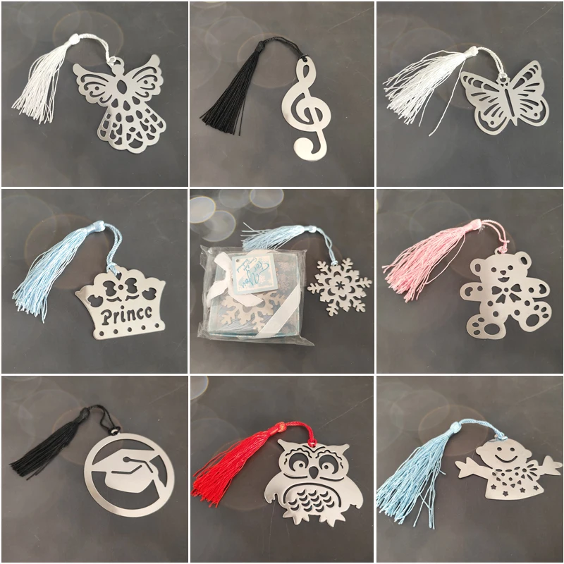 20pcs Angel Music Snow Owl Bookmark Tassel Metal Student Stationery Kids Gift Suitable Study Reading Bookmark Supplies