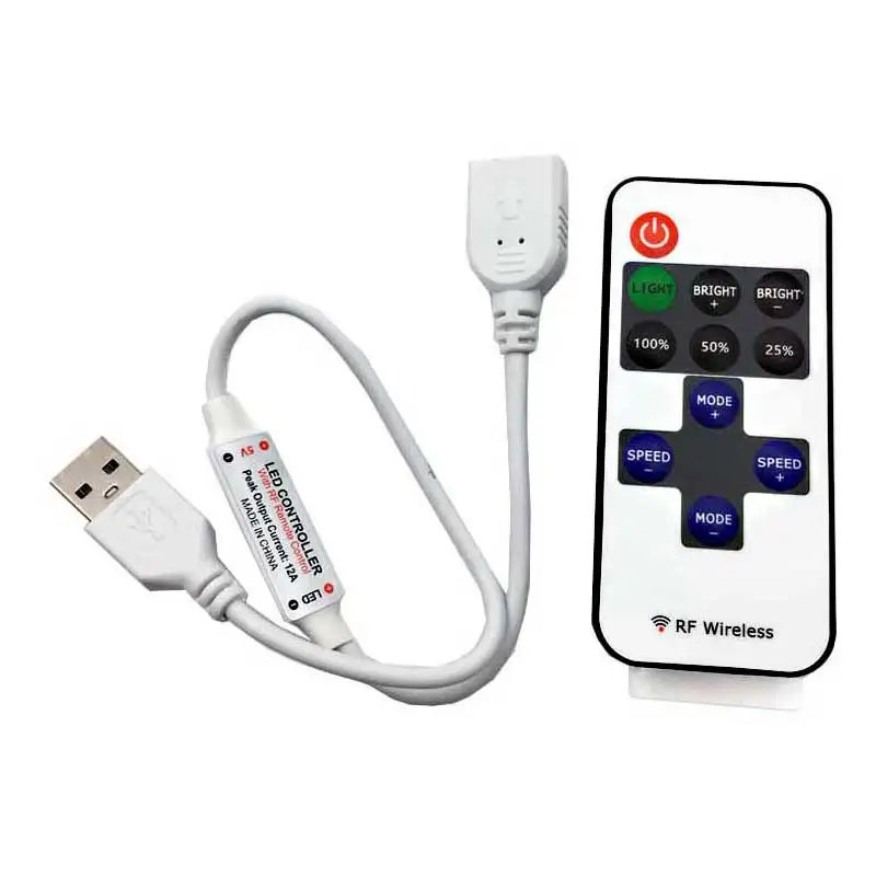 11 مفاتيح LED قطاع تحكم صغير باهتة RF عن بعد 5-24 فولت USB واجهة تحكم 5050/2835 لون واحد LED قطاع