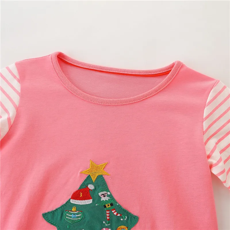 Jumping Meters New Arrival Children\'s Girls Dresses Cotton Dinosaurs Print Pockets Autumn Spring Princess Animals Toddler Dress