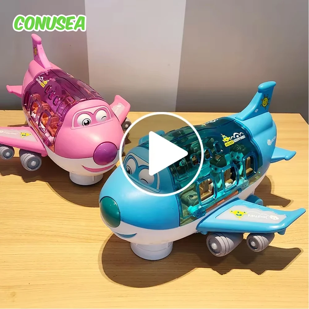 

Children‘s’Electric Airplane Aircraft Toys Car Simulation plane Model with Music LED Boys Traffic Toy Christmas Gifts for Girls