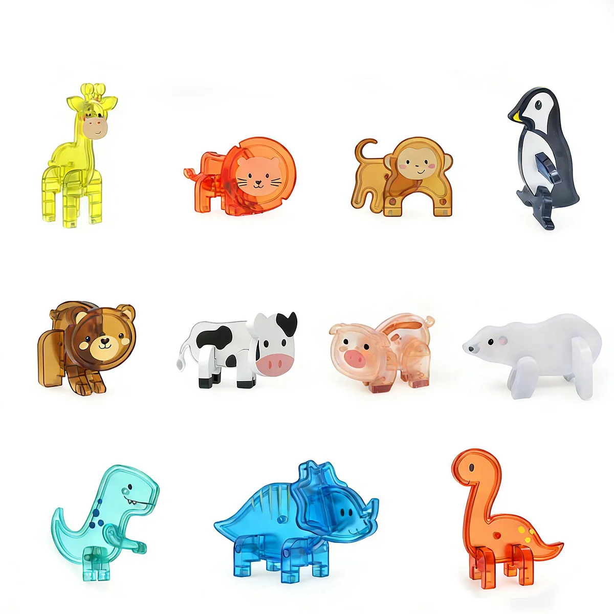 Accesorios de Juguetes de Azulejos Magnéticos, Animales Pequeños, Collage de Rompecabezas para Niños, Adecuado para Regalos de Cumpleaños y Días Festivos