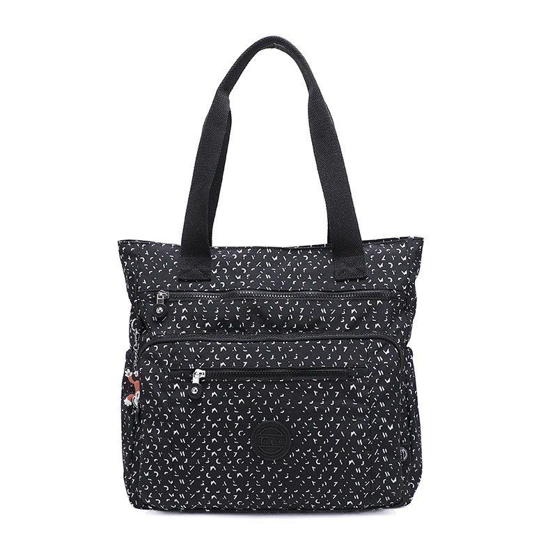 Nesitu Large Capacity A4 Waterproof Lightweight Flower Pattern Men Women Handbag Shoulder Bag Blue Black Red Purple Green M1226