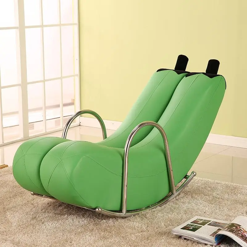 Small bedroom lazy sofa, creative single sofa, banana recliner, rocking chair, rocking chair