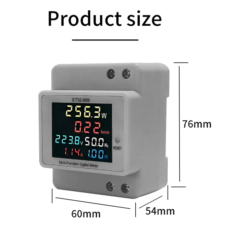 N75R-อัจฉริยะมิเตอร์ไฟฟ้า 220V แรงดันไฟฟ้า Power ความถี่ Factor Meter Rail ประเภทเมตร