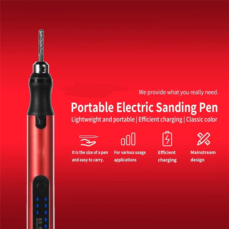 

ABKS-Portable Electric Sanding And Sharpening Pen - Suitable For Detail Grinding,With 3Mm Drill Bits, Pen Sharpening Set
