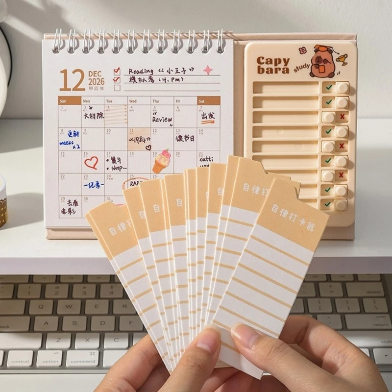 Creative 2026 Desktop Paper Calendar With Daily Goal Tracking Time Management Calendar For Auto Discipline Improvement