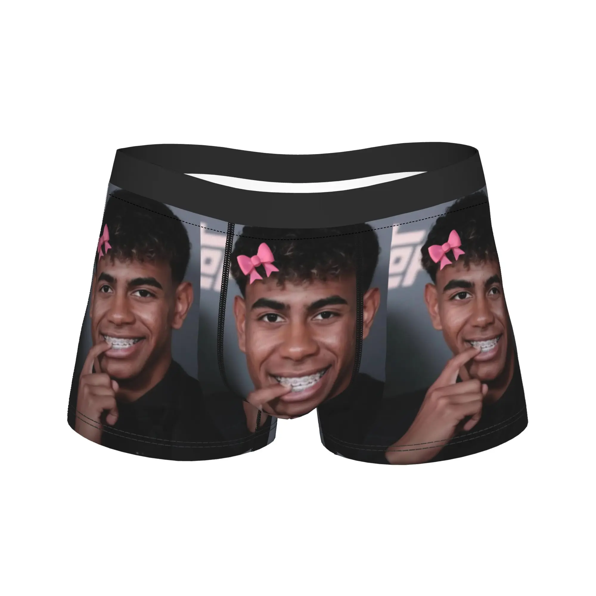Men Yamals Funny Meme Long Underwear Spanish Football Novelty Boxer Briefs Shorts Panties Male Polyester Underpants Plus Size