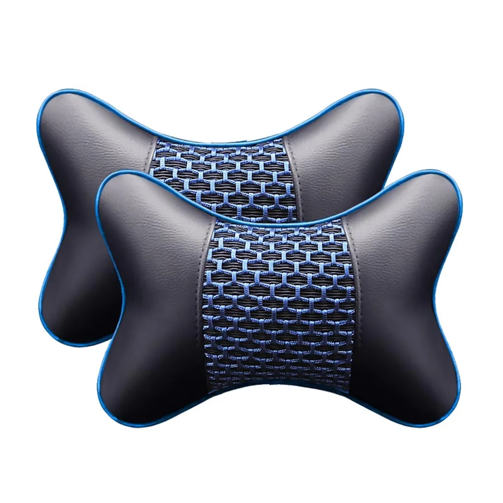 

2 Pieces Car PU Leather Headrest Neck Pillow Head Pillows Seat Back Support Cushion Fit For Toyota