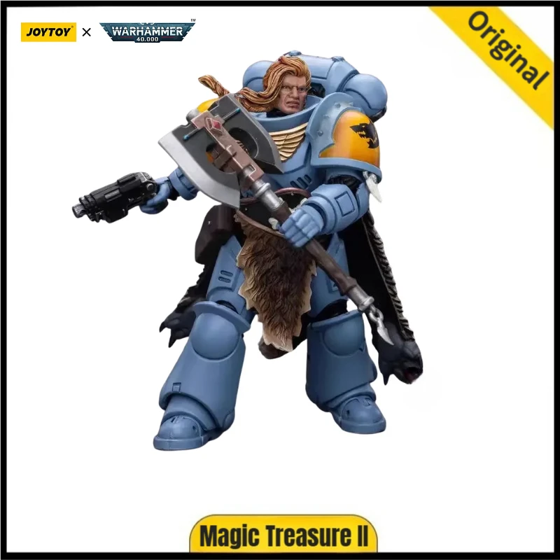 【H11,7CM】JOYTOY Warhammer 40K Space Marines Space Wolves Claw Pack Leader Logan Ghostwolf 1/18 Actionfigur