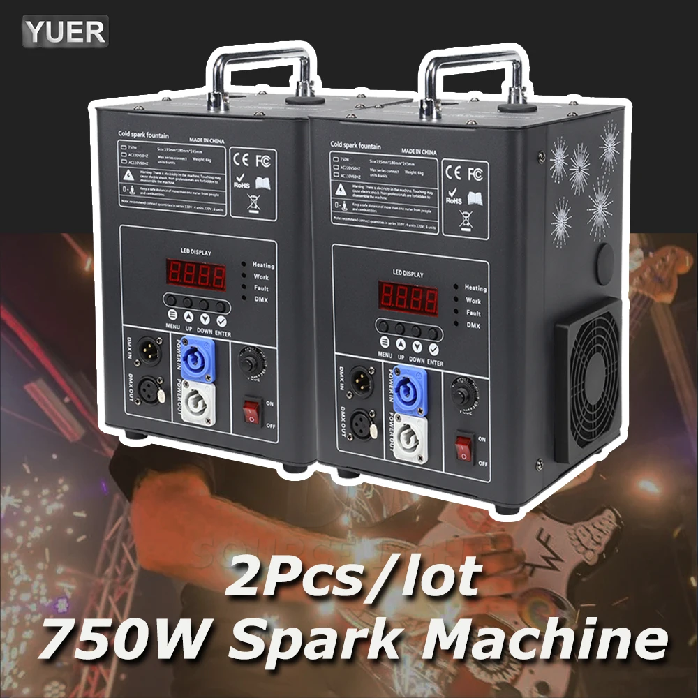 

2Pcs/lot Electronic 750W Cold Spark Firework Machine For DJ Wedding Celebration Dmx Remote Control Sparkular Fountain Machine