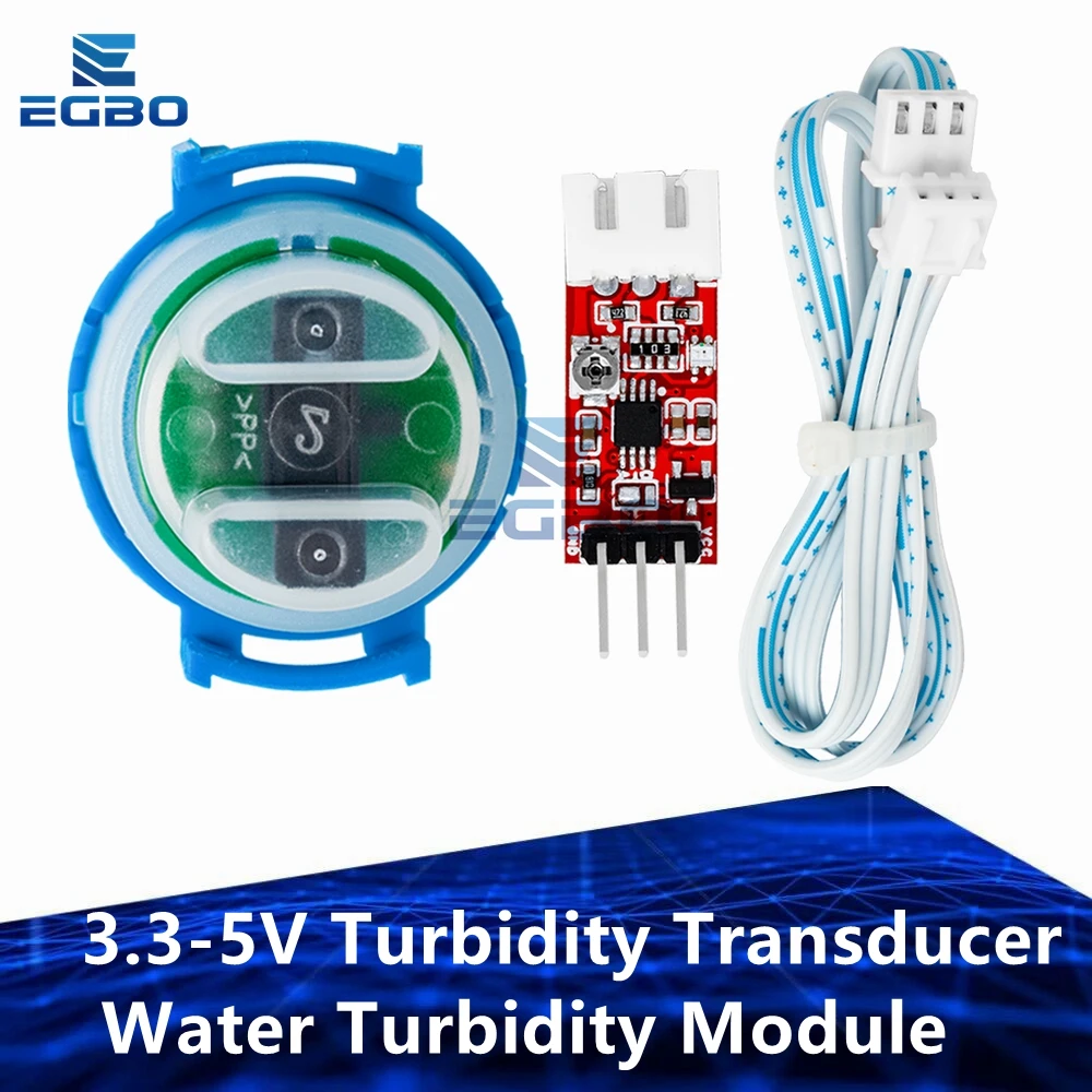 3.3-5V Turbidity Transducer Water Turbidity Module Mixed Water Detection Module Turbidity Sensor Module Liquid for Arduino