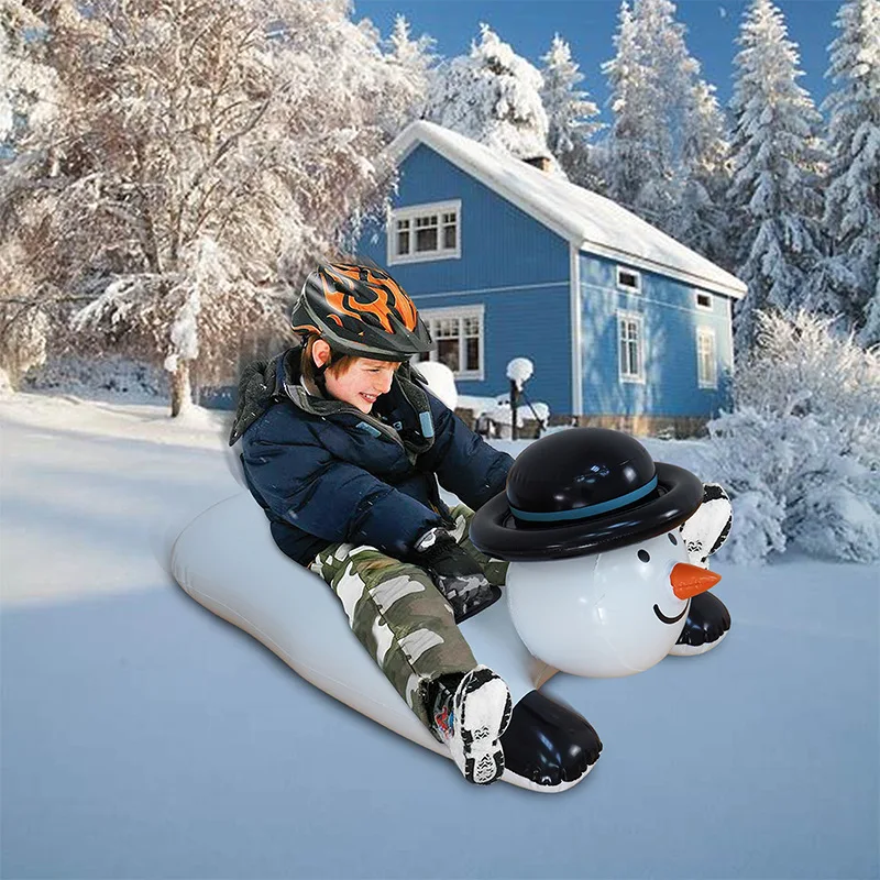 Snow Snowman Inflatable Thick Reusable Tube Lovely Sled Sport Circle Wear-resistant Cold-resistant Handle Outdoor