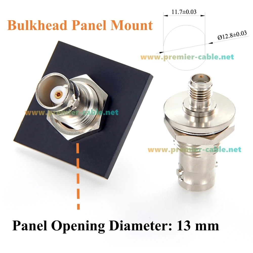 BNC Female to SMA Female Bulkhead Mount Adapter 50 Ohm RF Coaxial Connector for RF Antenna, SDR Radio, Ham Radio, Test Equipment