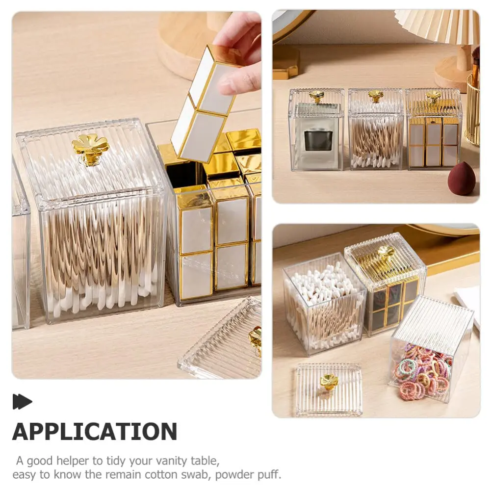 Makeup Cotton Swab Storage Box Makeup Remover Cotton Toothpick Line Cosmetic Box Desktop Beauty Egg Acrylic Storage Box