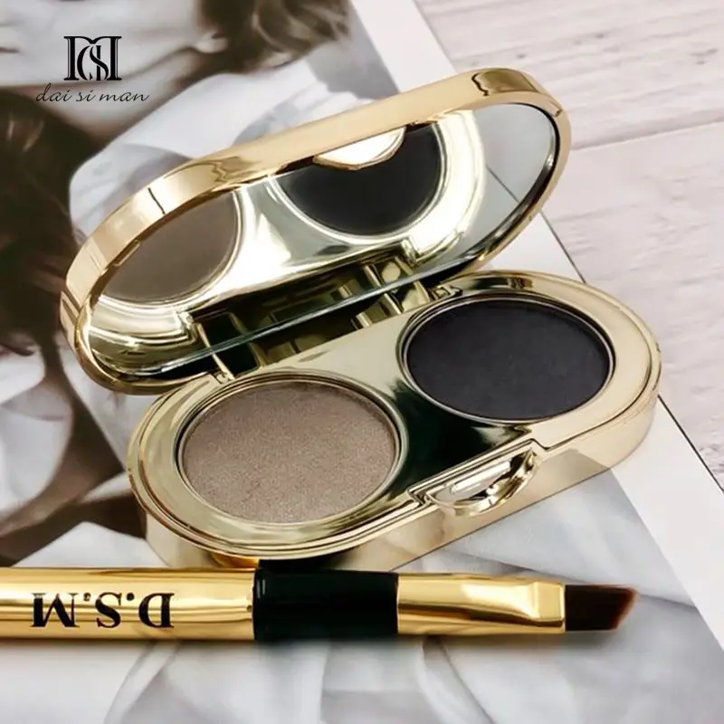 Two-color Eyebrow Powder Pan Eyebrow Cream Lasting Waterproof and Sweat-proof Beginner Eyebrow Powder Female