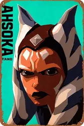 Ahsoka Tano 포스터 빈티지 귀여운 금속 사인 선물 복고풍 참신 카페 스토어 차고 주석 Signs8x12 인치