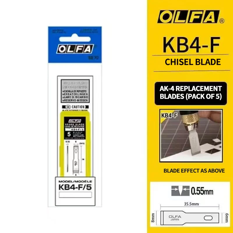 OLFA KB4-F/S Spare Blade Chisel Blade Oblique Blade 5PCS for Mobile Phone Repair Welding BGA PCB Chisel Blade Cutting Blade Tool
