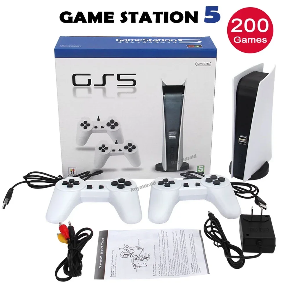 GS5 Game Station 5 Video Game Console With 200 Classic Games 8 Bit TV Console Retro USB Wired Handheld Two Game Player AV Output