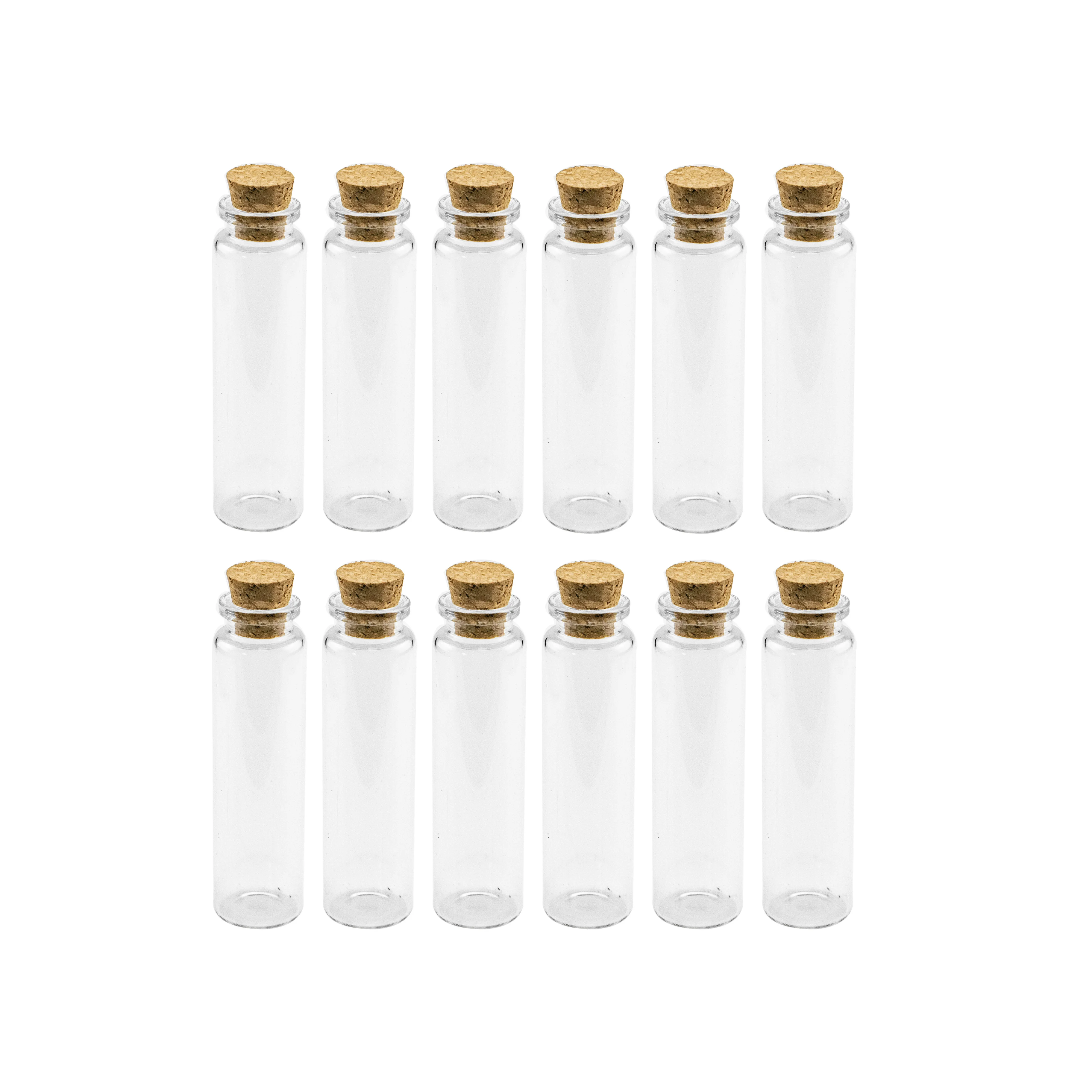 

22x80x12.5 mm 20ml Clear Transparent Glass Bottles With Cork Perfume Vials Creative Wishing Bottle Pendants 100 pcs