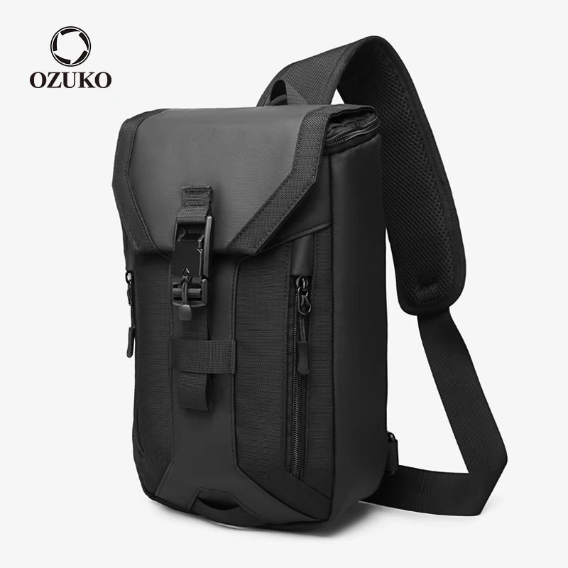 OZUKO Men Waterproof Shoulder Bag Multi-layer Crossbody Bag High Quality Male Messenger Bag for Teenagers Mens Sling Chest Bags