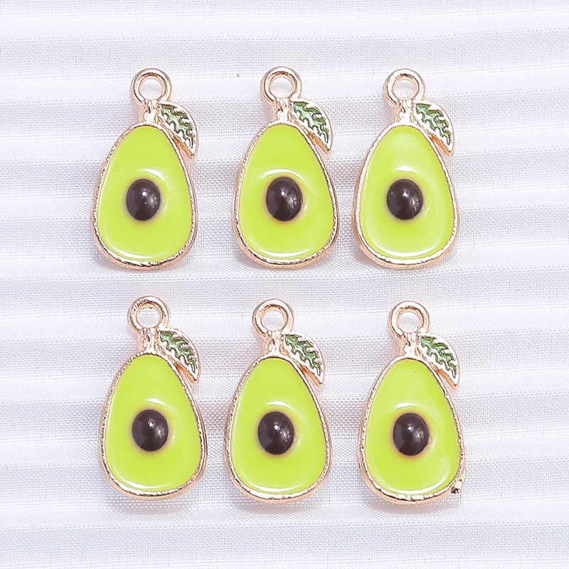 10 teile/los Mix Nette Emaille Obst Apfel Kirsche Ananas Traube Charms für Schmuck Machen Frauen Ohrringe Anhänger Halsketten Geschenke – Detail 9