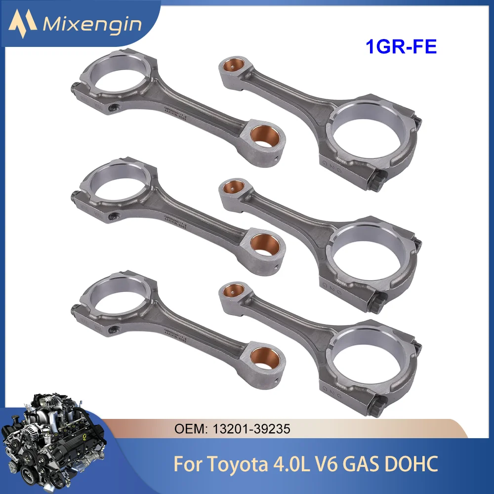 1GR-FE 6 قطعة مجموعة قضيب توصيل المحرك لتويوتا 4 عداء IV FJ كروزر لاند كروزر برادو تاكوما تندرا 4.0 V6 الغاز 13201-39235