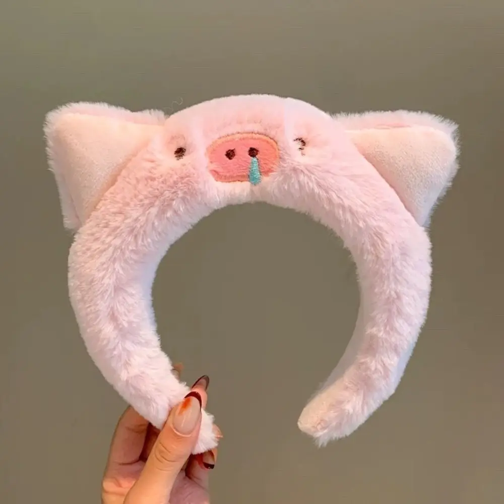 

One Size Cute Pink Pig Headband Hairband Hairband Headhoop Cartoon Party Headwear Hair Accessories Wash Face Makeup