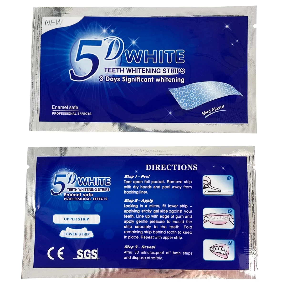 5D Gel Teeth Whitening Strips White Tooth Dental kit Oral Hygiene Care Strip for false Teeth Veneers Dentist seks Whiten gel