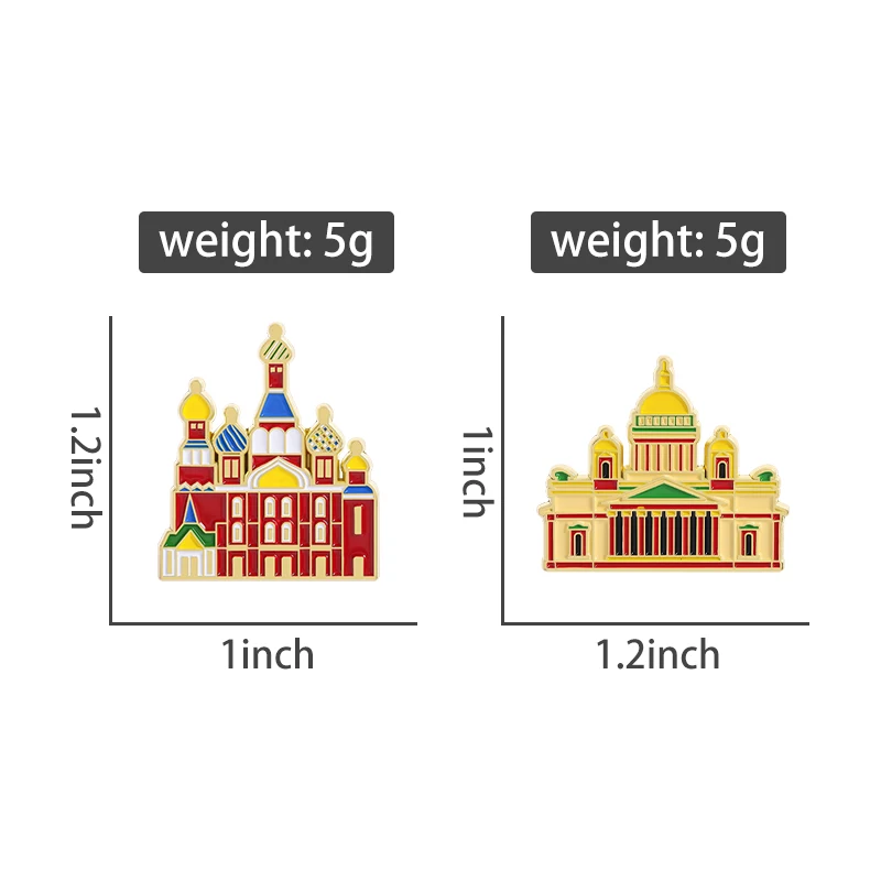 St Isaac's Cathedral Enamel Pins Church of the Resurrection of Christ Badges Lapel Brooches Jewelry Accessories Gift For Friends