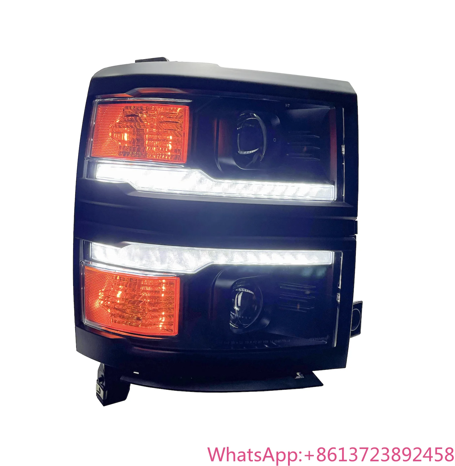

Hot-selling for High Quality 2014-2015 Chevrolet Silverado 1500 Switchback Sequential LED Bar Projector Headlights(Black /Clear)